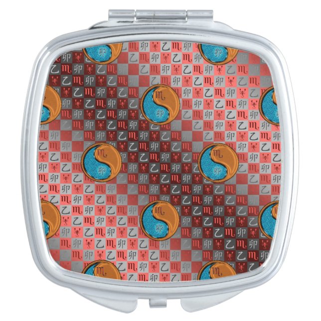 Scorpio & Wood Rabbit Compact Mirror (Front)