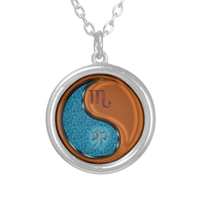 Scorpio & Wood Rabbit Silver Plated Necklace (Front)