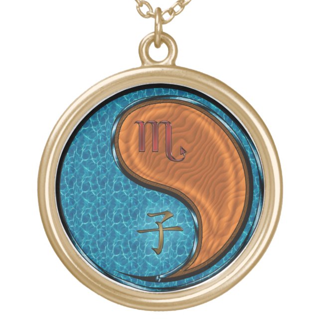 Scorpio & Wood Rat Gold Plated Necklace (Front)