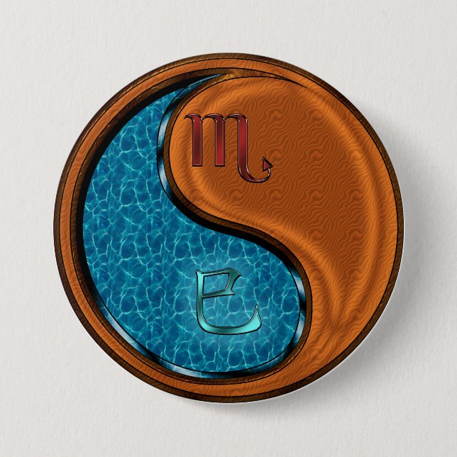 Scorpio & Wood Snake Button (Front)
