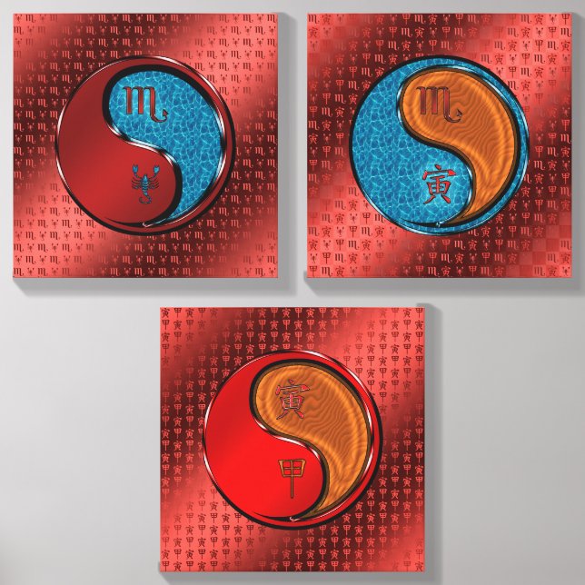 Scorpio & Wood Tiger Canvas Photo Tile (Front Set)