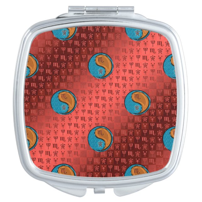 Scorpio & Wood Tiger Compact Mirror (Front)