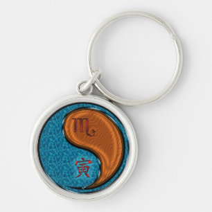 Scorpio & Wood Tiger Keychain