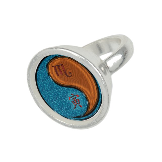 Scorpio & Wood Tiger Ring (Top)