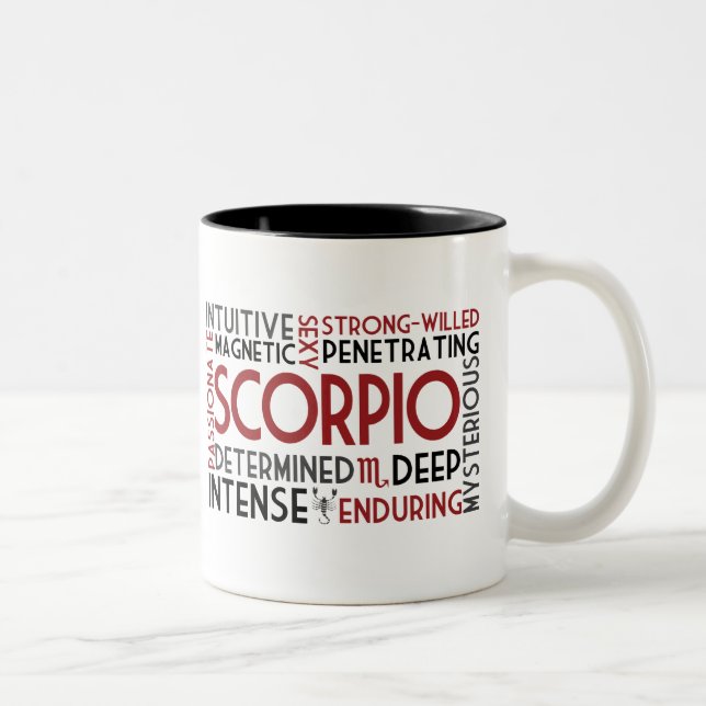 Scorpio Word Collage Mug (Right)
