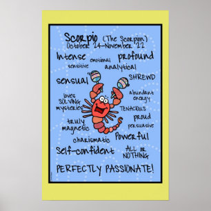 Scorpio wordcloud poster