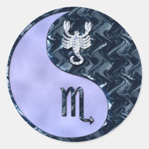 Scorpio Yin Yang Classic Round Sticker