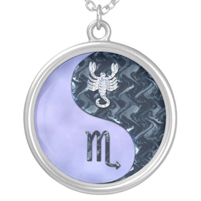 Scorpio Yin Yang Silver Plated Necklace (Front)