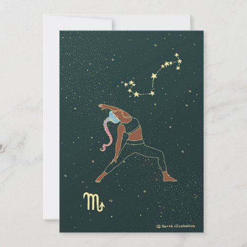 Scorpio Yoga Girl Birthday Card