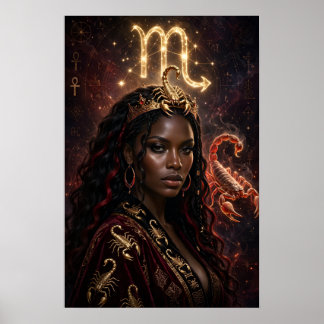 Scorpio Zodiac African Queen Poster 