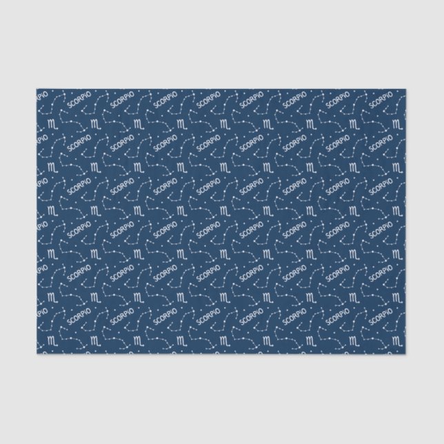 Scorpio Zodiac Astrological Sign Pattern Tissue Paper (Front)