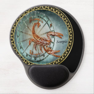 Scorpio Zodiac Astrology black gold foil design Gel Mouse Pad