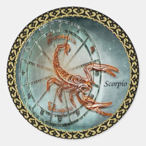 Scorpio Zodiac Astrology design Classic Round Sticker