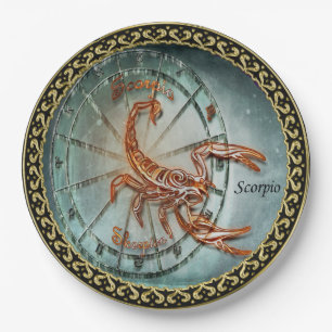 Scorpio Zodiac Astrology design Paper Plates