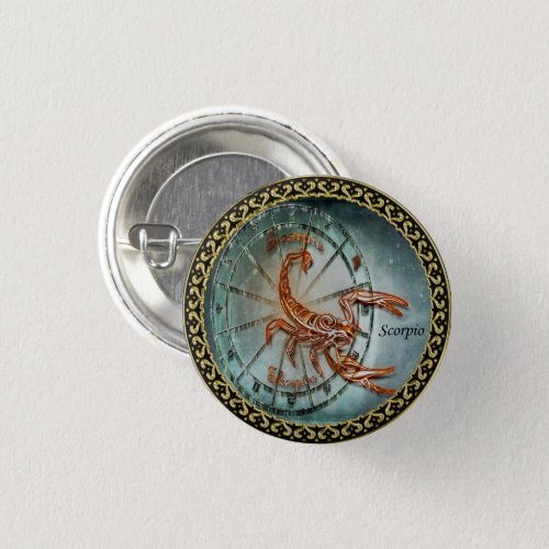 Scorpio Zodiac Astrology design Pinback Button