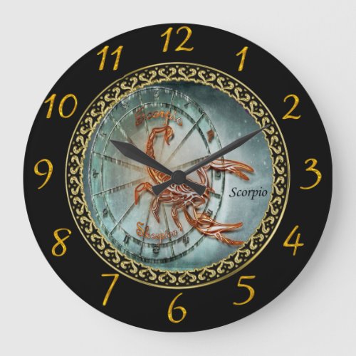Scorpio Zodiac Astrology  Large Clock