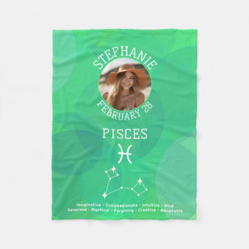 Scorpio Zodiac Astrology Photo Custom Birthdate Fleece Blanket