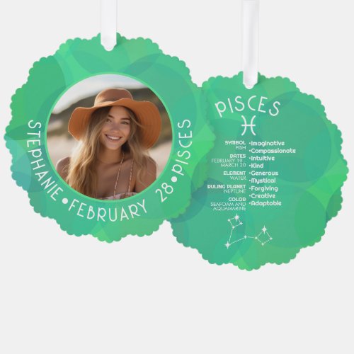 Scorpio Zodiac Astrology Photo Custom Birthdate Ornament Card