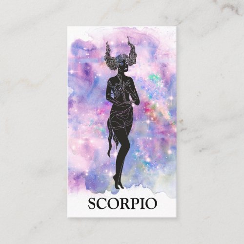 SCORPIO Zodiac Astrology Readings Blue Pink  Business Card