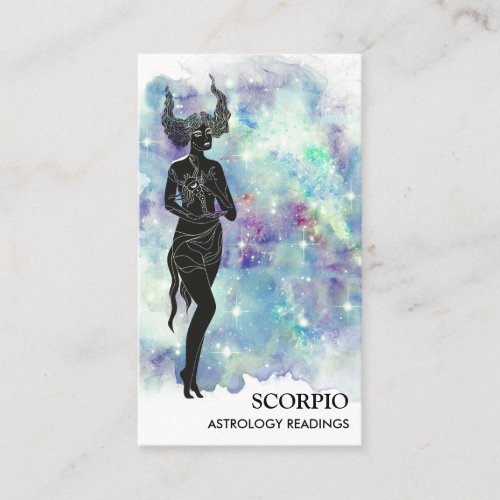  SCORPIO Zodiac Astrology Readings Blue Teal Business Card