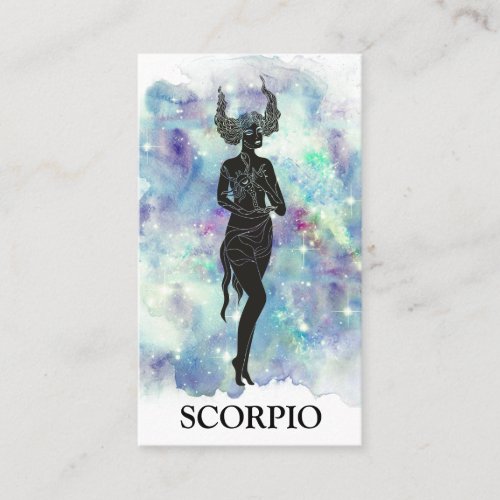  SCORPIO Zodiac Astrology Readings Blue Teal Business Card