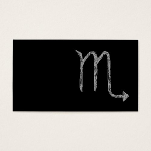 Scorpio. Zodiac Astrology Sign. Black. Business Cards