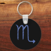 Scorpio. Zodiac Astrology Sign. Blue. Keychain (Front)