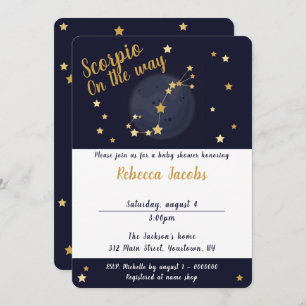 Scorpio zodiac Baby Shower Invitation