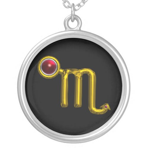 SCORPIO ZODIAC BIRTHDAY JEWEL RED GRANADE Gold Silver Plated Necklace