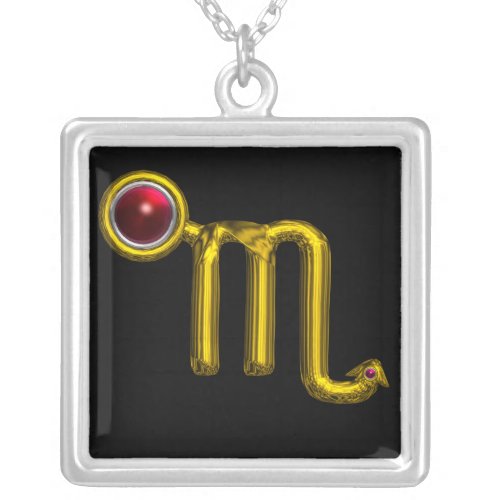 SCORPIO ZODIAC BIRTHDAY JEWEL RED GRANADE Gold Silver Plated Necklace