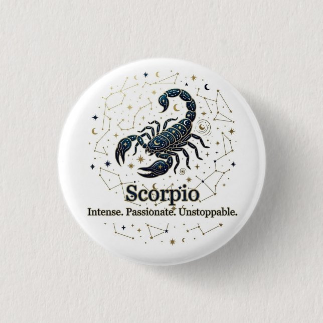 Scorpio Zodiac Button - scorpio zodiac sign (Front)