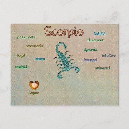 Scorpio Zodiac Characteristics Postcard