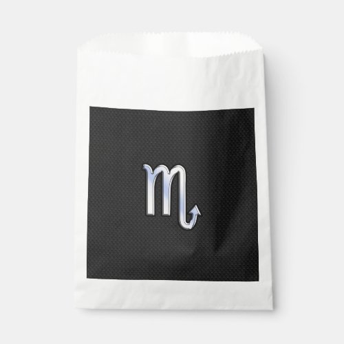 Scorpio Zodiac chrome like on black snake skin Favor Bag