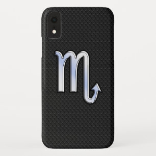 Scorpio Zodiac Chrome Like on Snake Skin Style iPhone XR Case