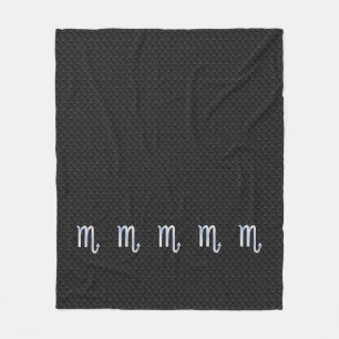 Scorpio Zodiac Chrome Like on Snake Skin Style Fleece Blanket