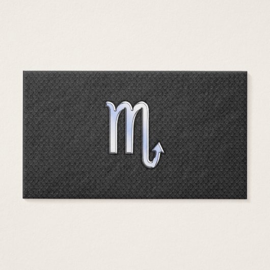 Scorpio Zodiac chrome like Sign black snake skin (Front)