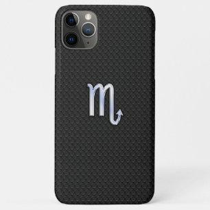 Scorpio Zodiac chrome like Sign black snake skin iPhone 11 Pro Max Case