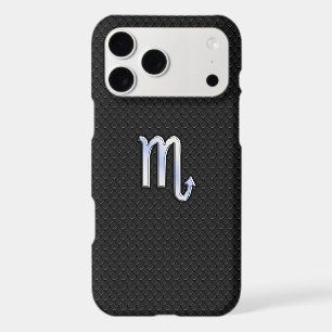 Scorpio Zodiac chrome like Sign black snake skin iPhone 17 Pro Max Case