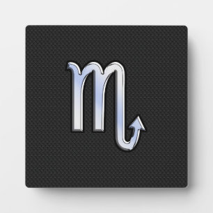 Scorpio Zodiac chrome like Sign black snake skin Plaque