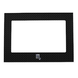 Scorpio Zodiac Chrome Like Symbol Black Snake Deco Magnetic Photo Frame