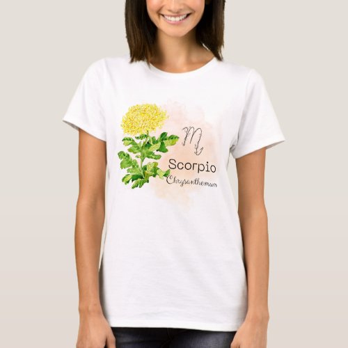 Scorpio Zodiac Chrysanthemum flower T_Shirt