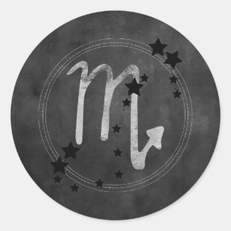 Scorpio zodiac constellation black silver stars