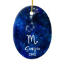 Scorpio Zodiac Constellation Blue Galaxy Monogram Ceramic Ornament