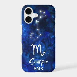 Scorpio Zodiac Constellation Blue Galaxy Monogram iPhone 17 Case