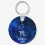 Scorpio Zodiac Constellation Blue Galaxy Monogram Keychain