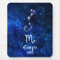 Scorpio Zodiac Constellation Blue Galaxy Monogram