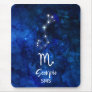 Scorpio Zodiac Constellation Blue Galaxy Monogram Mouse Pad