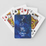 Scorpio Zodiac Constellation Blue Galaxy Monogram Playing Cards