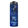 Scorpio Zodiac Constellation Blue Galaxy Monogram Thermal Tumbler