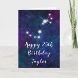 Scorpio Zodiac Constellation Happy Birthday Card<br><div class="desc">This cosmic and celestial birthday card can be personalized with a name or title such as mom, daughter, granddaughter, niece, friend etc. The design features the Scorpio zodiac constellation on a dark blue and purple watercolor galaxy background with scattered stars. The text combines handwritten script and modern serif fonts for...</div>